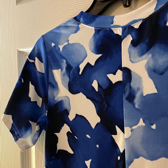 Blue Patterned Mini Dress - Picture 3 of 4